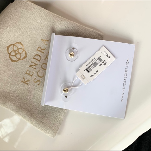 NWT Kendra Scott 14k gold plated drusy earrings - Picture 3 of 4